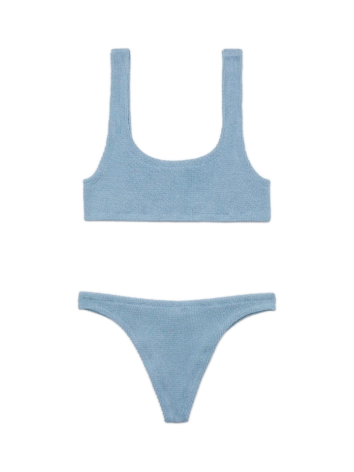 Avio blue lurex crinkle classic bralette bikini Naima Naomi - MC2 Saint Barth