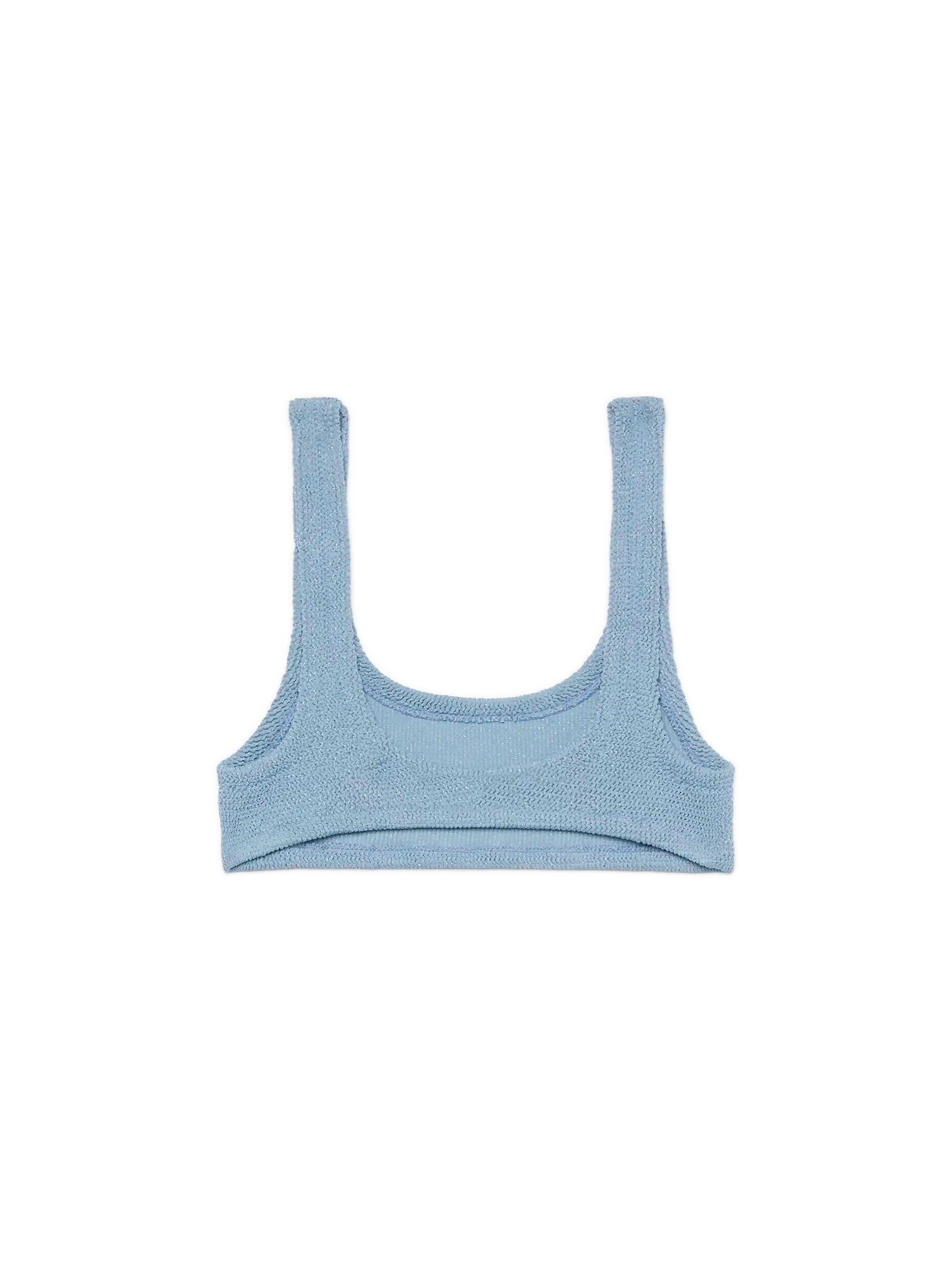 Naima avio blue lurex crinkle classic bralette top - MC2 Saint Barth