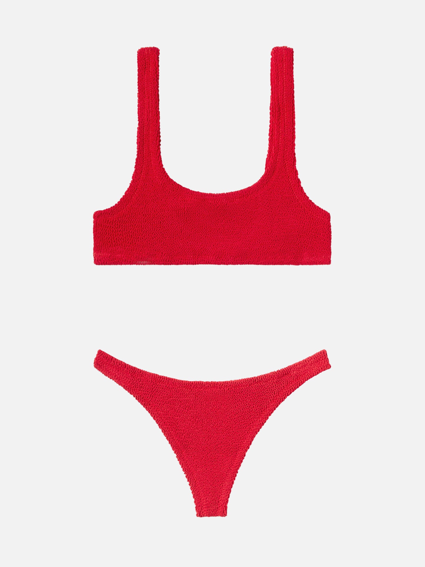 Naomi slip mare cheeky in crinkle color rosso - Naima crinkle classico top a bralette rosso