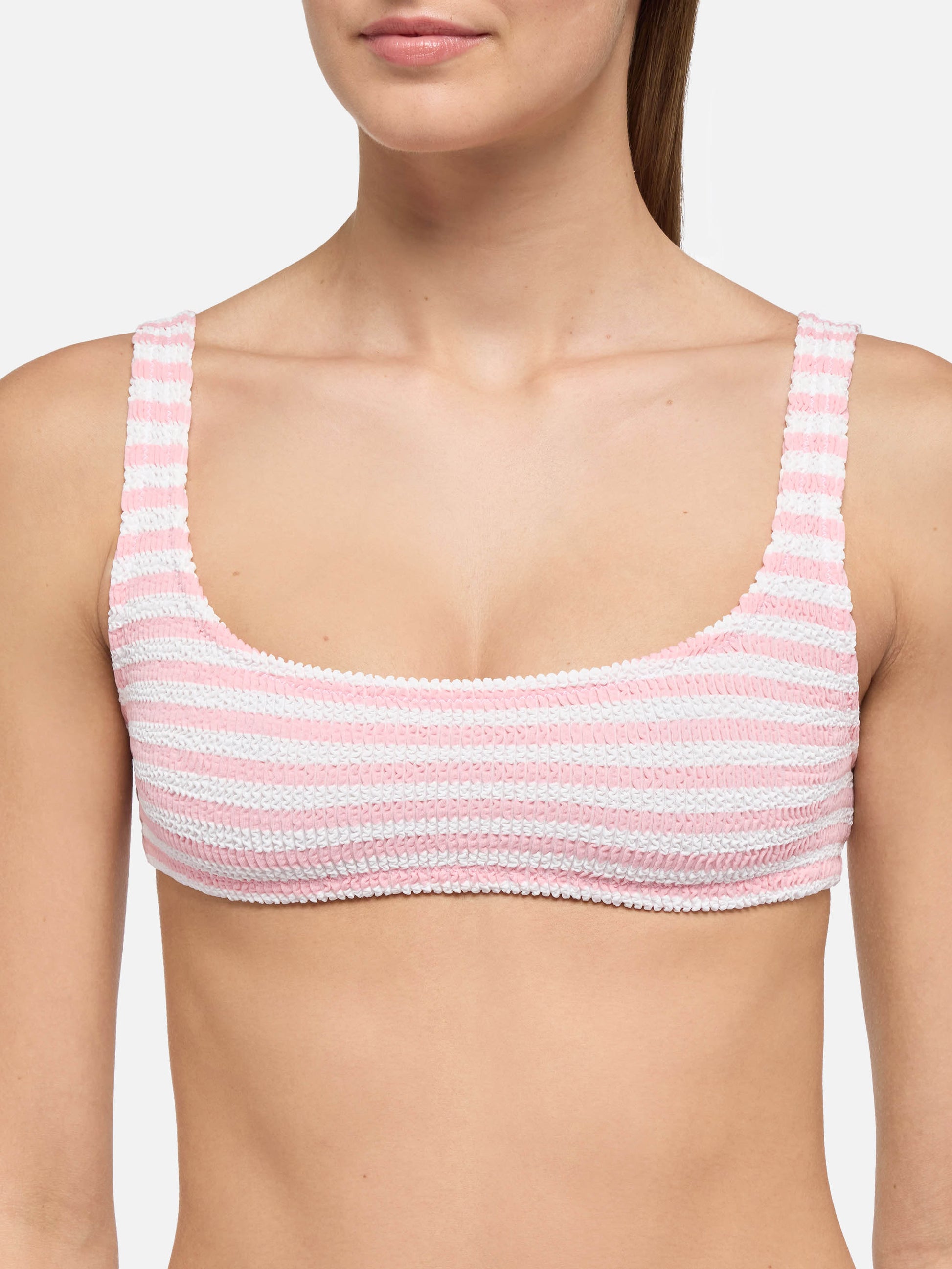 Naima crinkle classic bralette top with striped print - MC2 Saint Barth