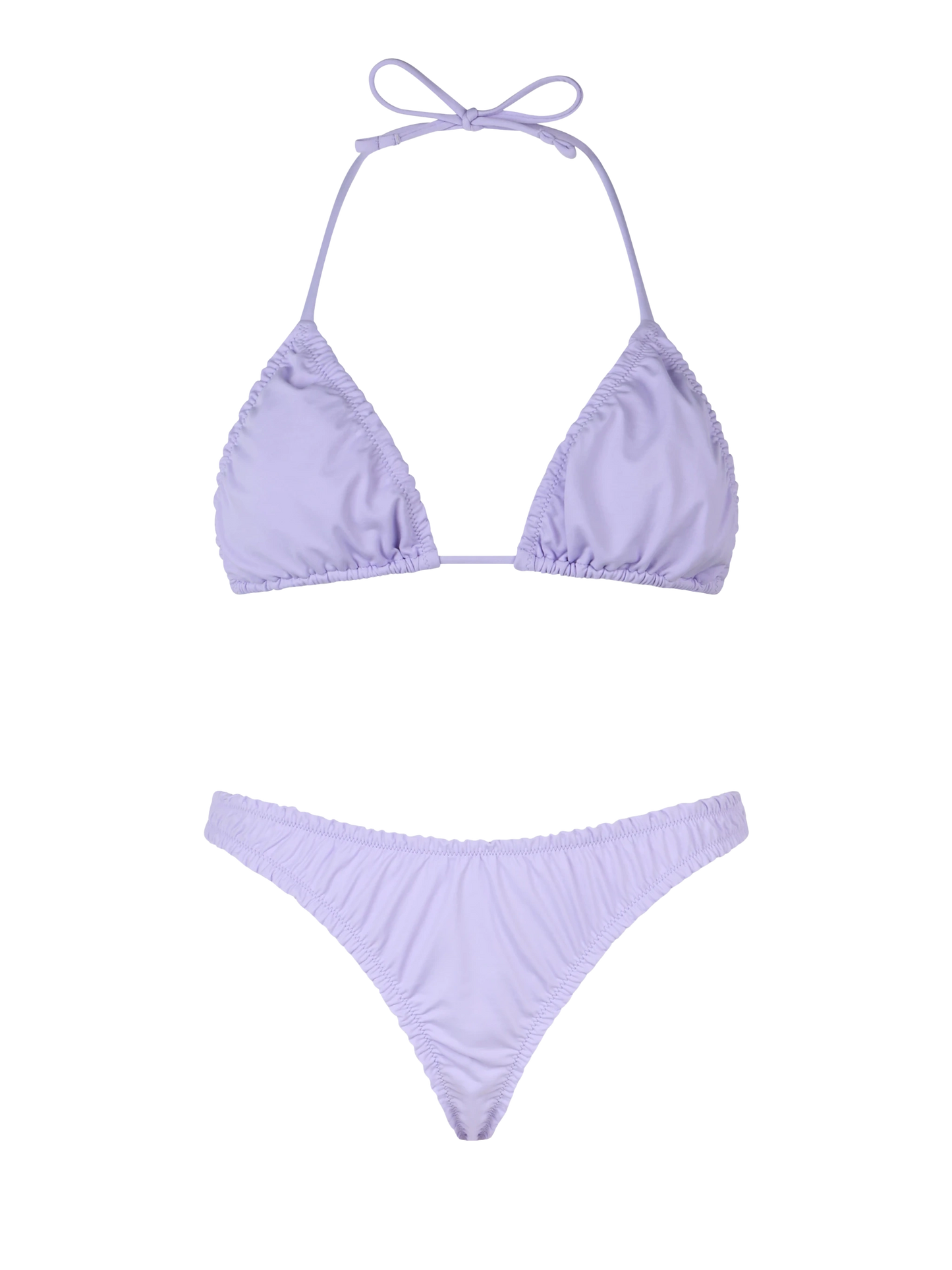 Woman ruffled lilac triangle bikini Nilly Nalu