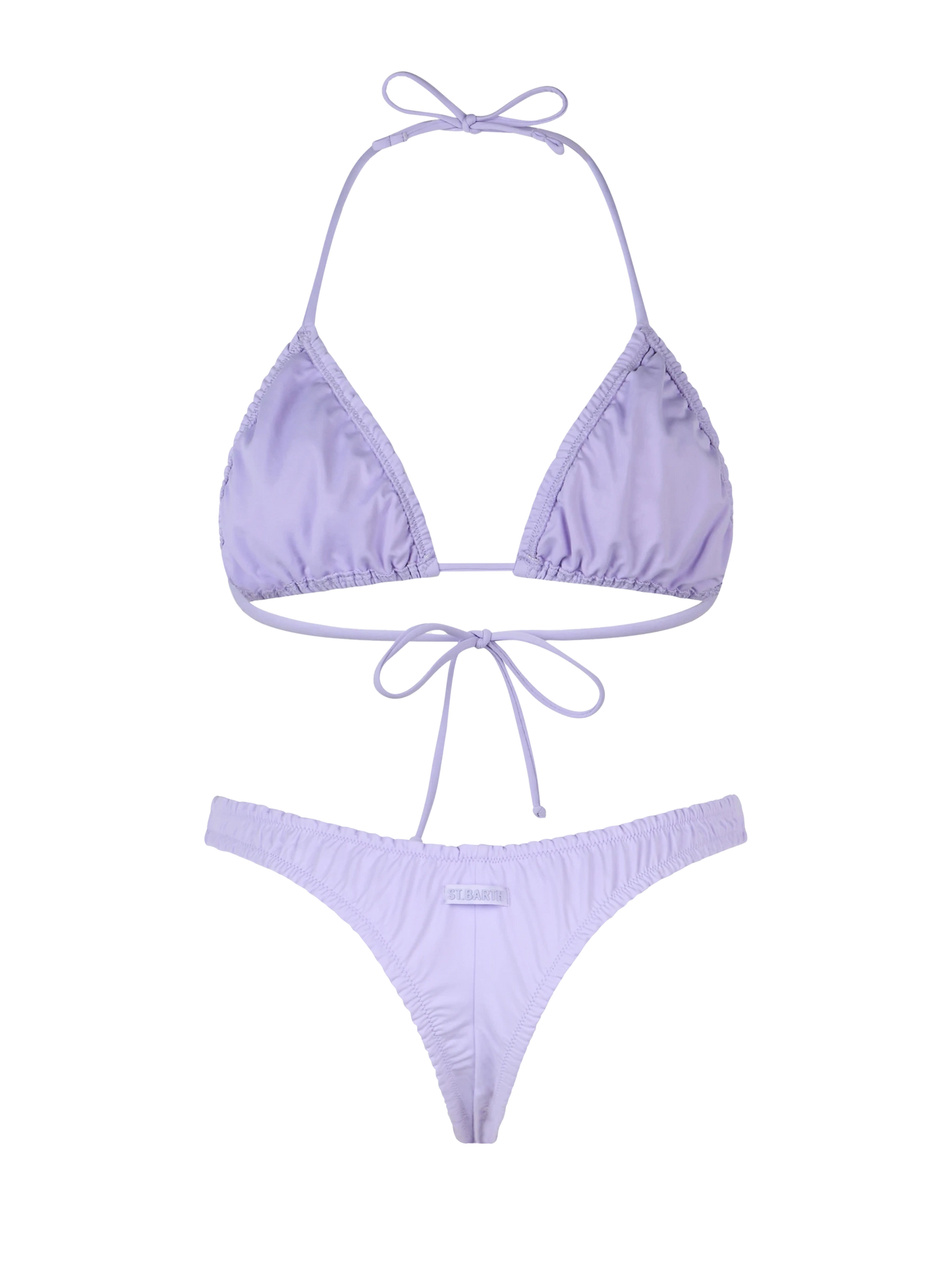 Woman ruffled lilac triangle bikini Nilly Nalu