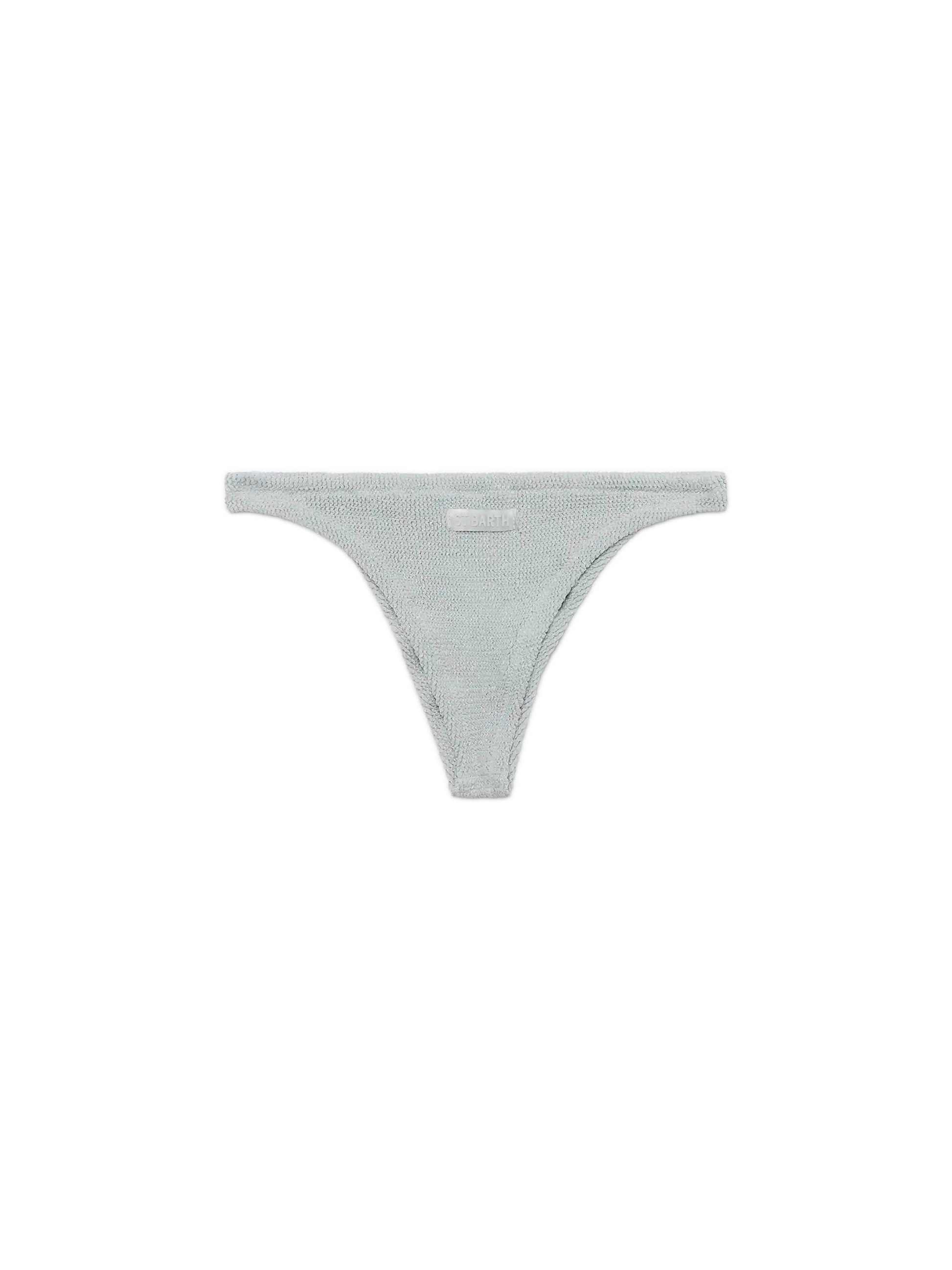 Naomi silver lurex crinkle cheeky swim briefs - MC2 Saint Barth