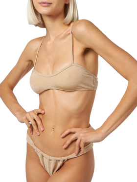 Woman lurex scooped bikini swimsuit Laryn Noelle - MC2 Saint Barth