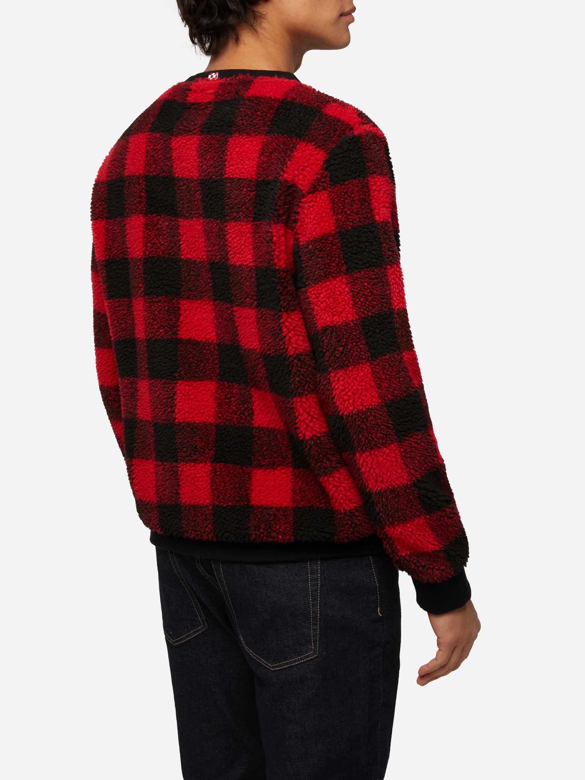 Teddy-fleece sweatshirt Oak with check print - MC2 Saint Barth