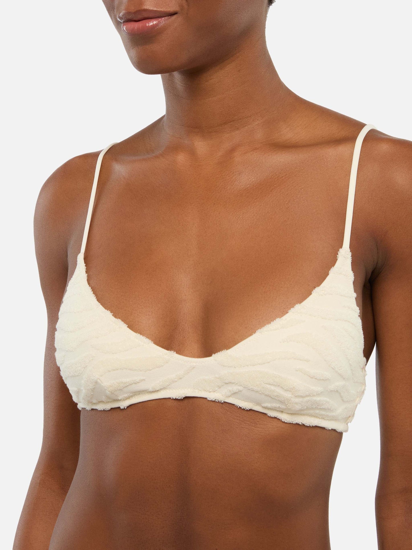 Paloma zebra terry embossed scoop bralette