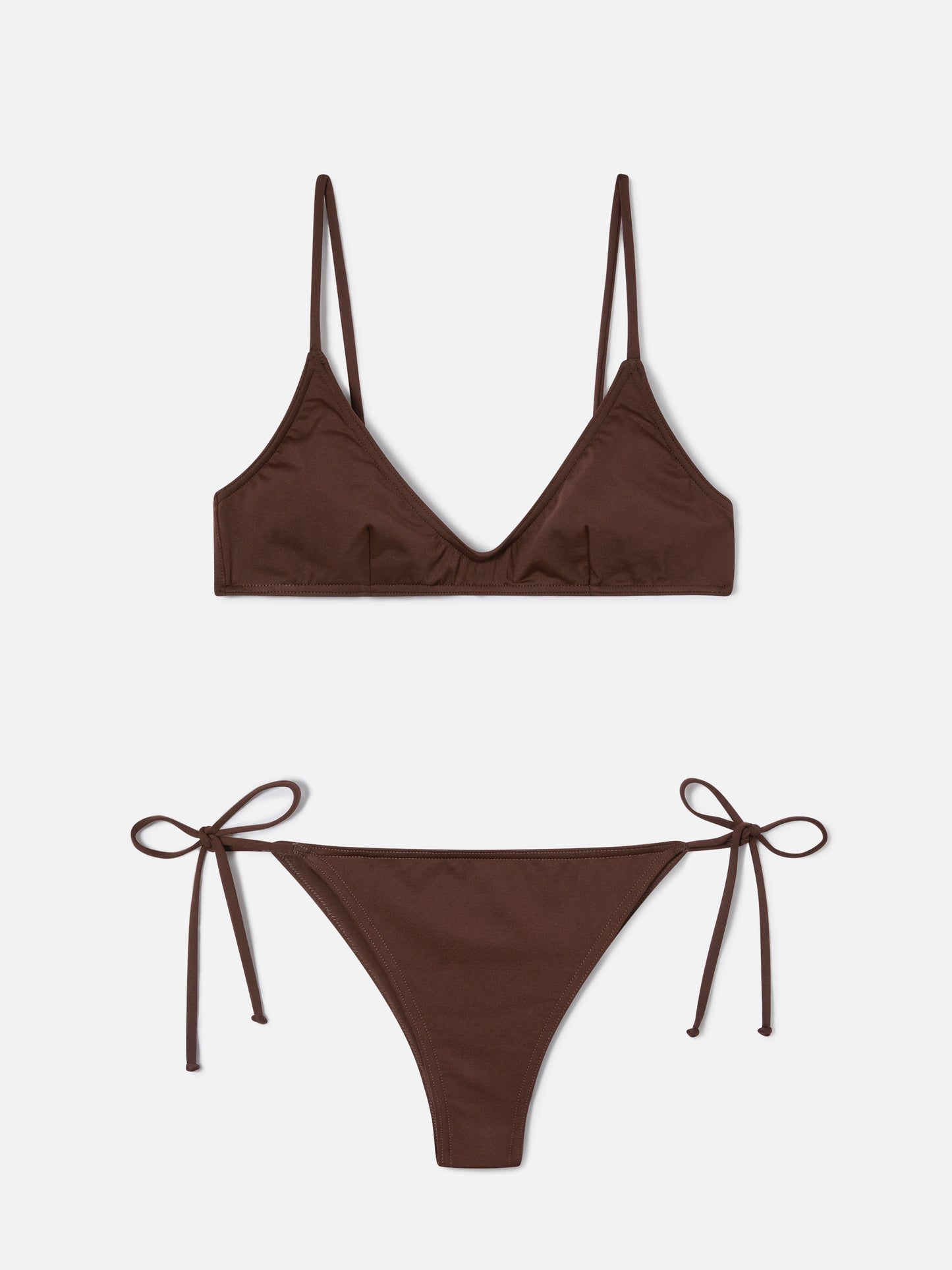 Bikini Paloma Marielle bralette marrone scuro con laccetti