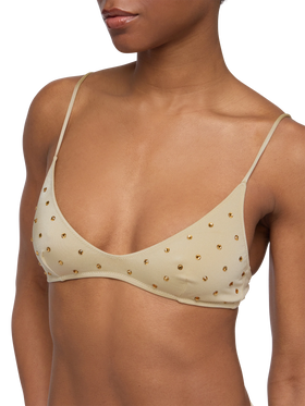 Paloma gold scoop bralette with rhinestone embellishment - MC2 Saint Barth
