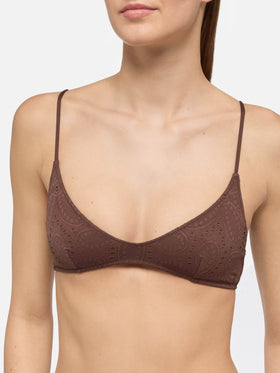 Paloma white Sangallo lace scoop bralette - MC2 Saint Barth