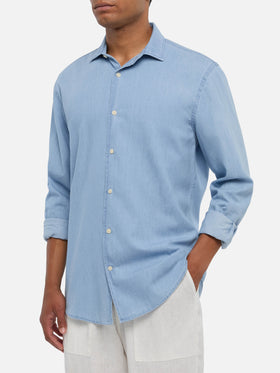 Light denim blue chambray shirt Pamplona