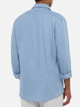 Light denim blue chambray shirt Pamplona