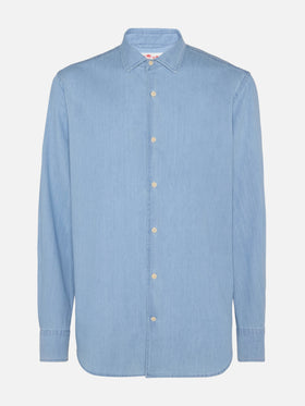 Light denim blue chambray shirt Pamplona