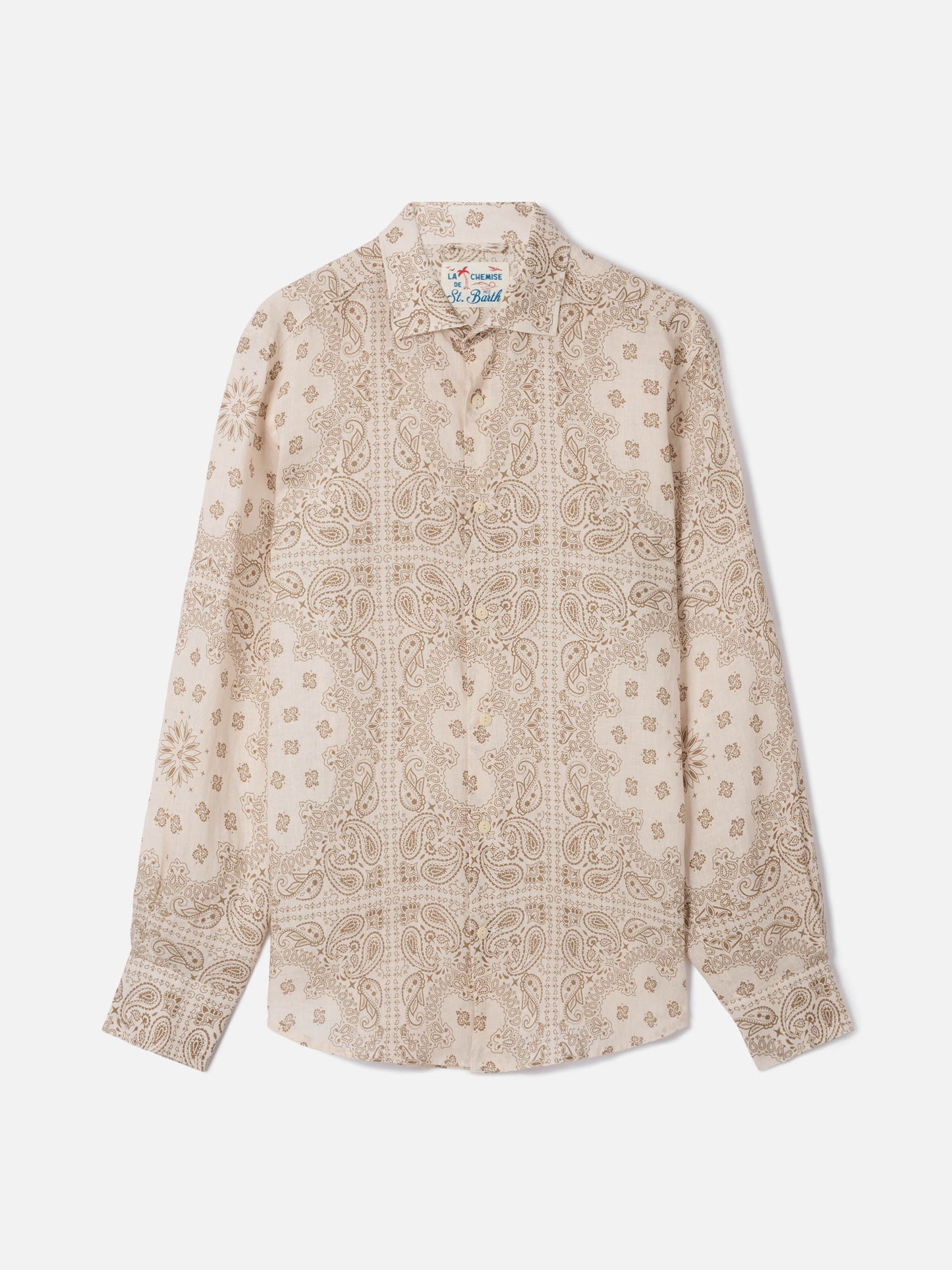 Pamplona linen shirt with all-over bandana print