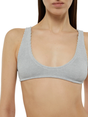 Lurex silver tiny crinkle bralette Pamy Naomi - MC2 Saint Barth