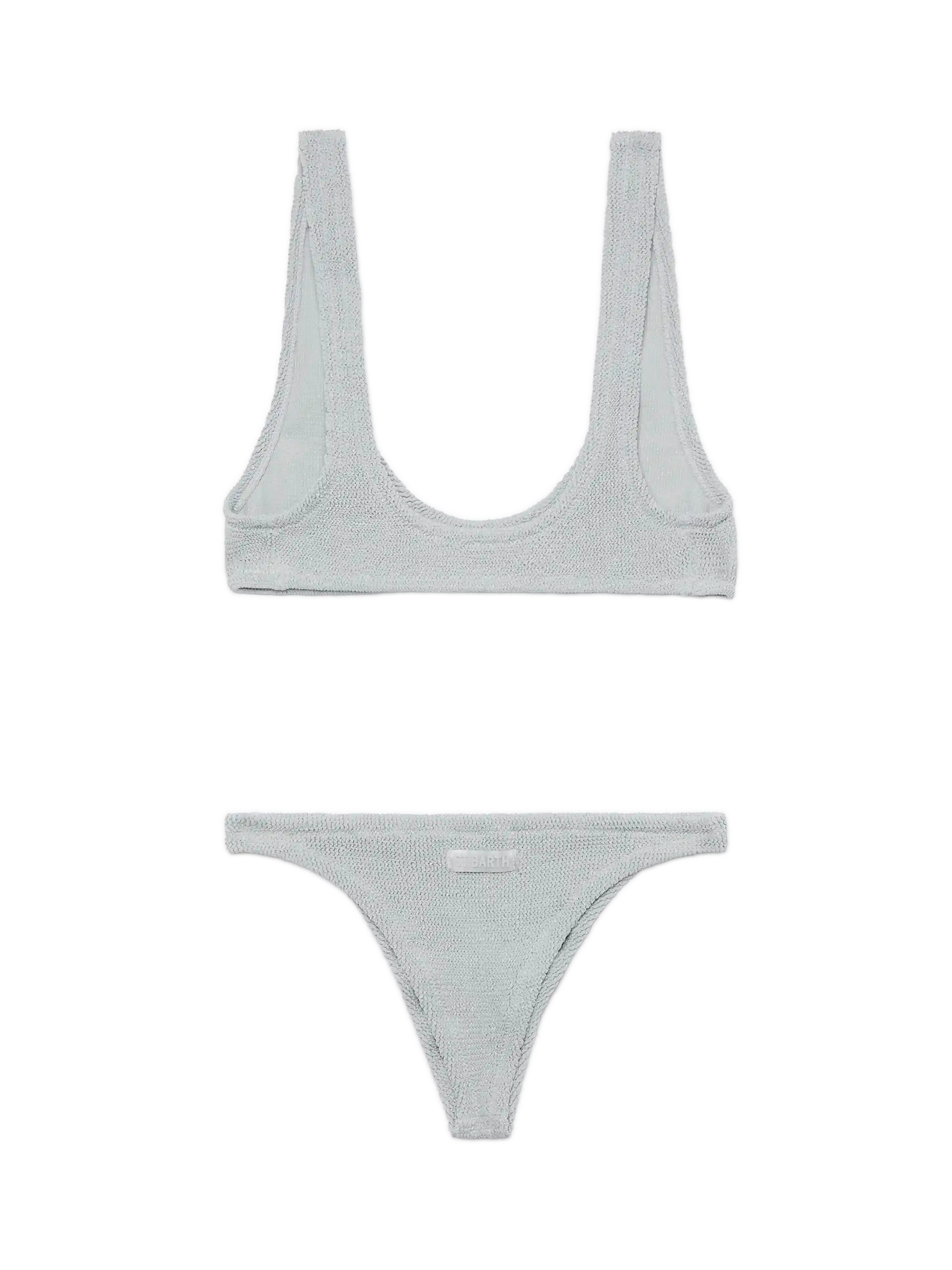 Lurex silver tiny crinkle bralette Pamy Naomi - MC2 Saint Barth