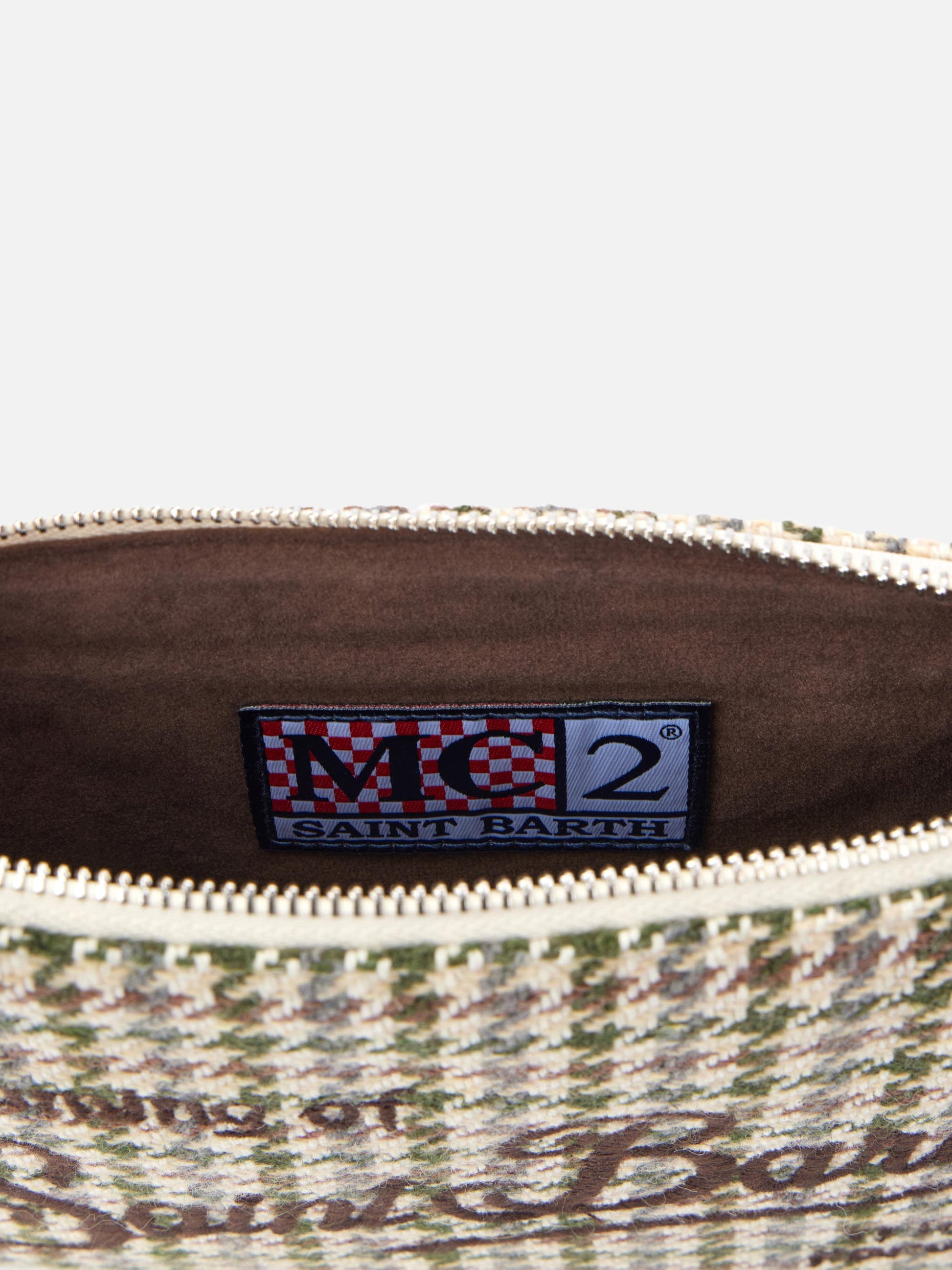 Multicolor check Parisienne pouch with chain - MC2 Saint Barth