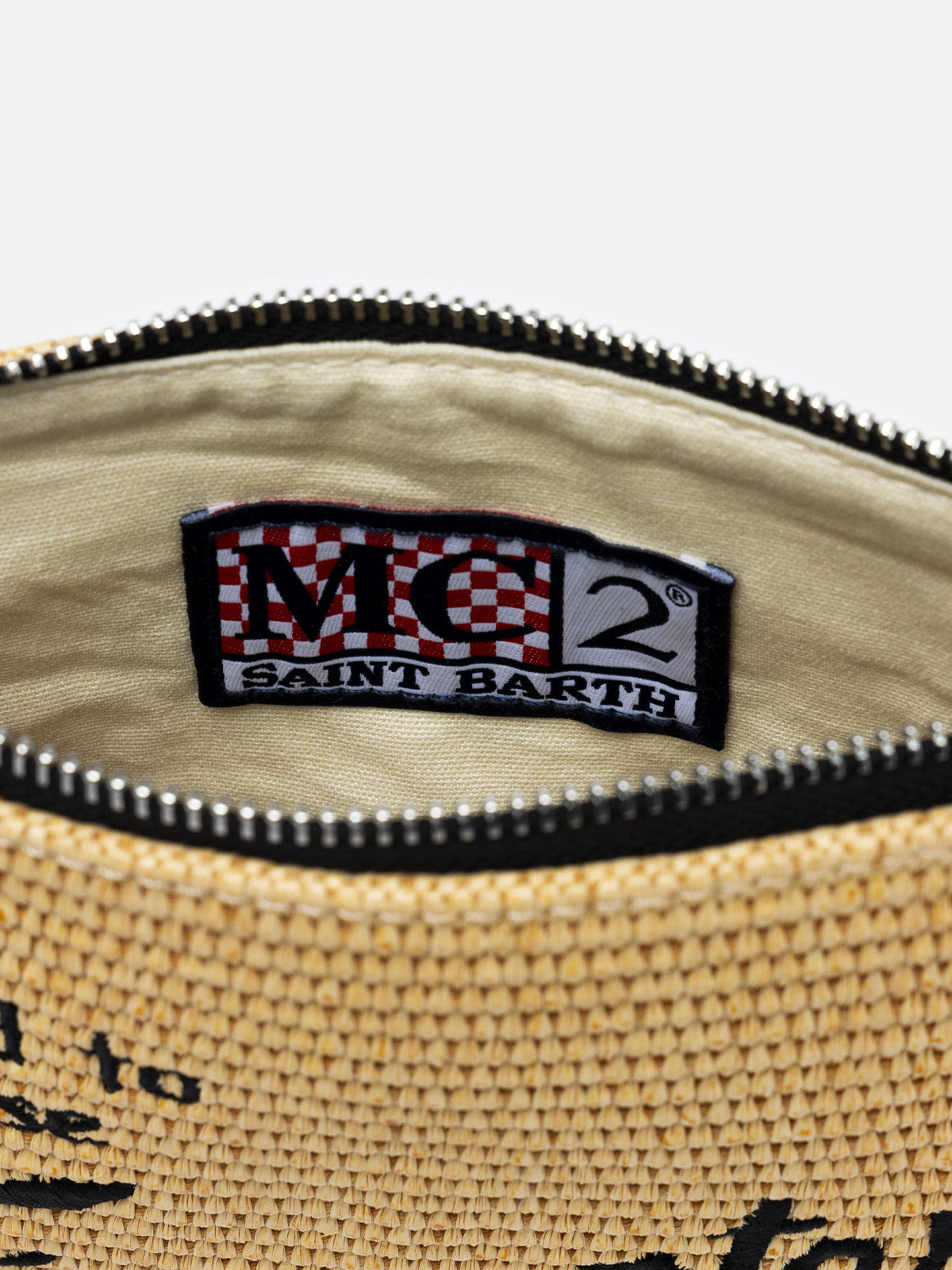 Pouch Parisienne in paglia con ricamo Formentera