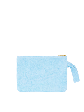 Light blue Pareasy pochette with jacquard Saint Barth logo - MC2 Saint Barth
