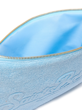 Light blue Pareasy pochette with jacquard Saint Barth logo - MC2 Saint Barth