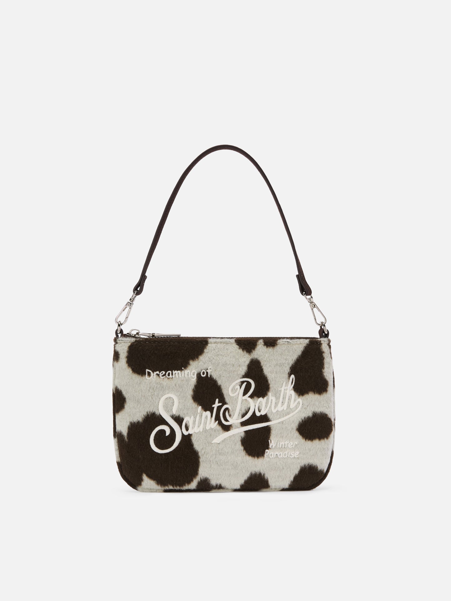 Parisienne Mini Shoulder Bag in cow-print wool blend
