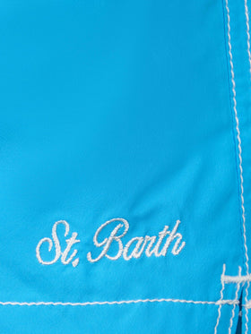 Boy aqua blue mid-length swim shorts Patmos Jr - MC2 Saint Barth