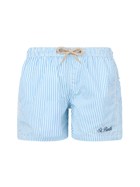 Patmos Jr seersucker striped mid-length swim shorts - MC2 Saint Barth