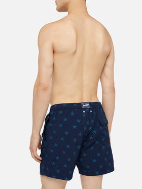 Mid-length swim shorts Patmos The Riviera with all over seastar jacquard - MC2 Saint Barth