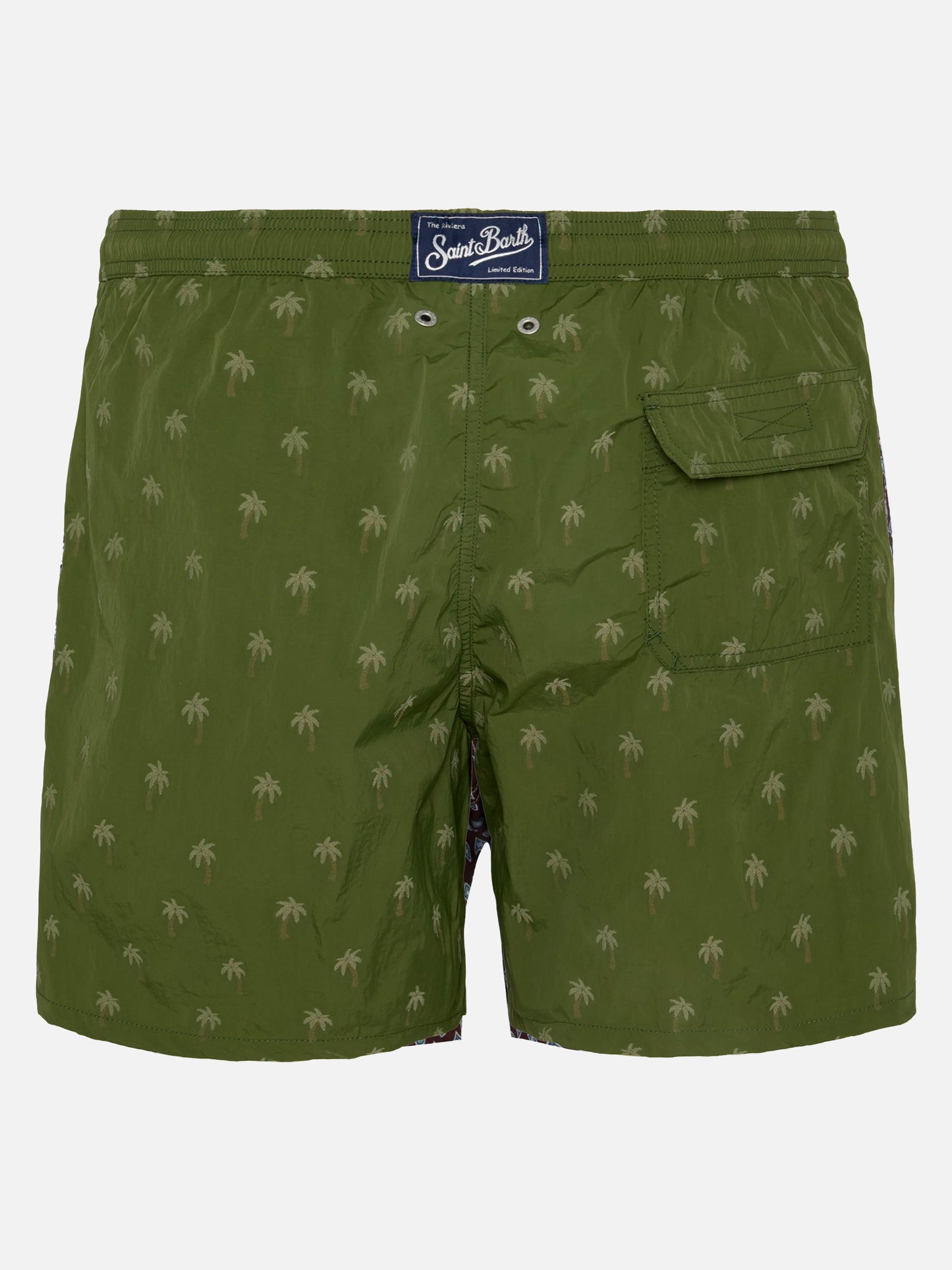 Mid-length swim shorts Patmos The Riviera with all over palm jacquard