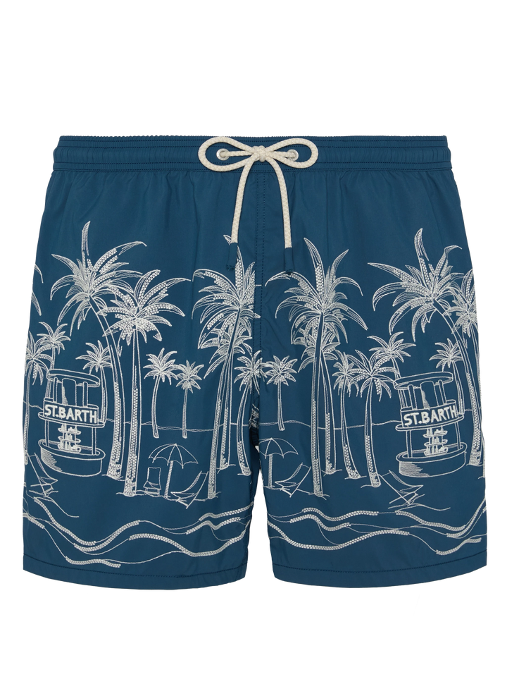 Mittellange Badeshorts Patmos The Riviera mit Stickerei