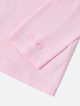 Penny long-sleeve cotton T-shirt in pink with Snoopy print and rhinestone appliqué | PEANUTS SPECIAL EDITION