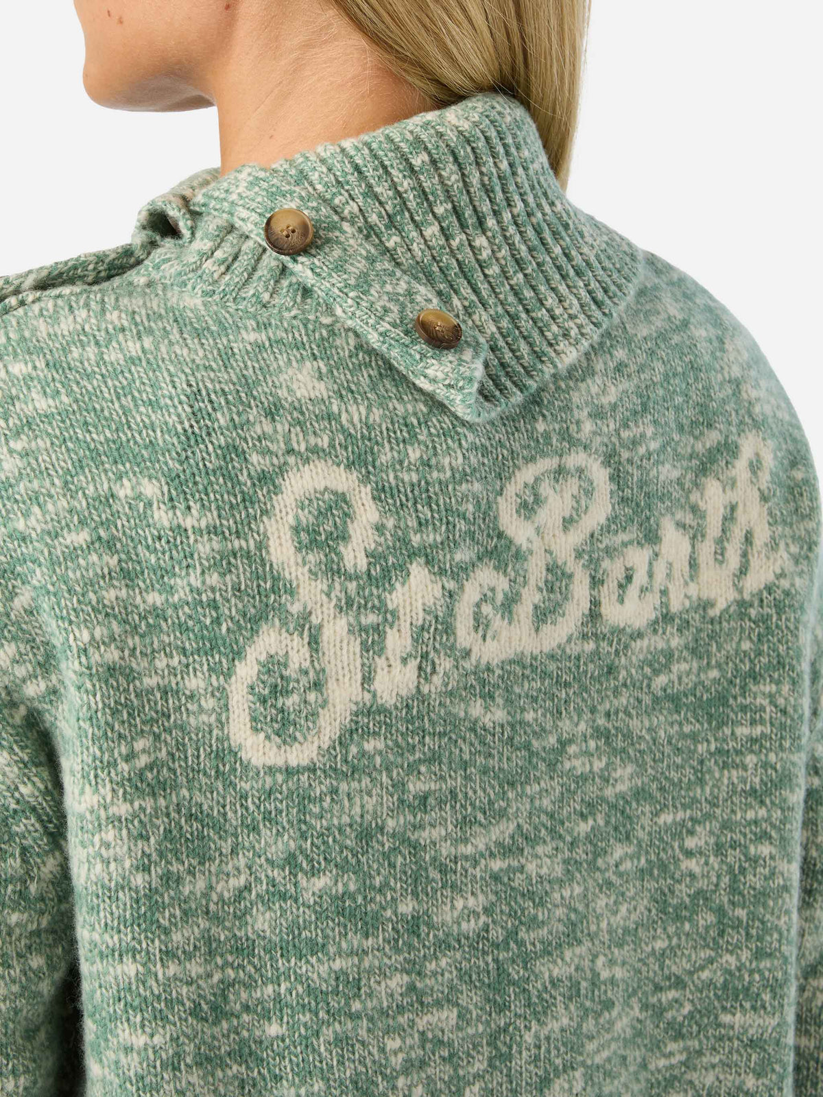 Pull en laine à col roulé Sage Philomene avec broderie logo