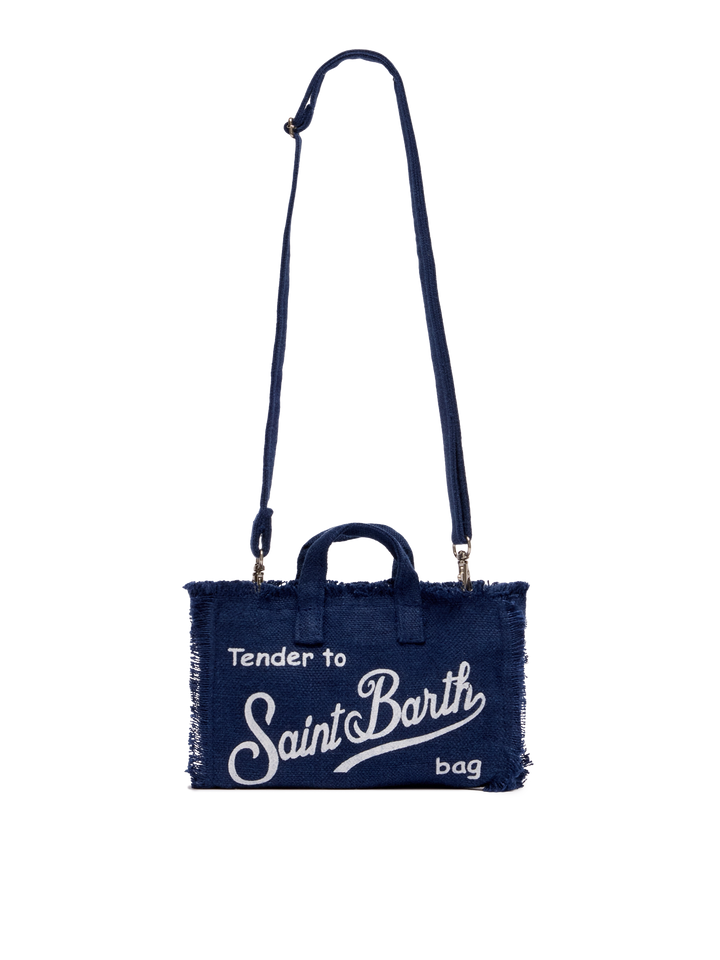 Marineblaue Telefontasche aus Leinen