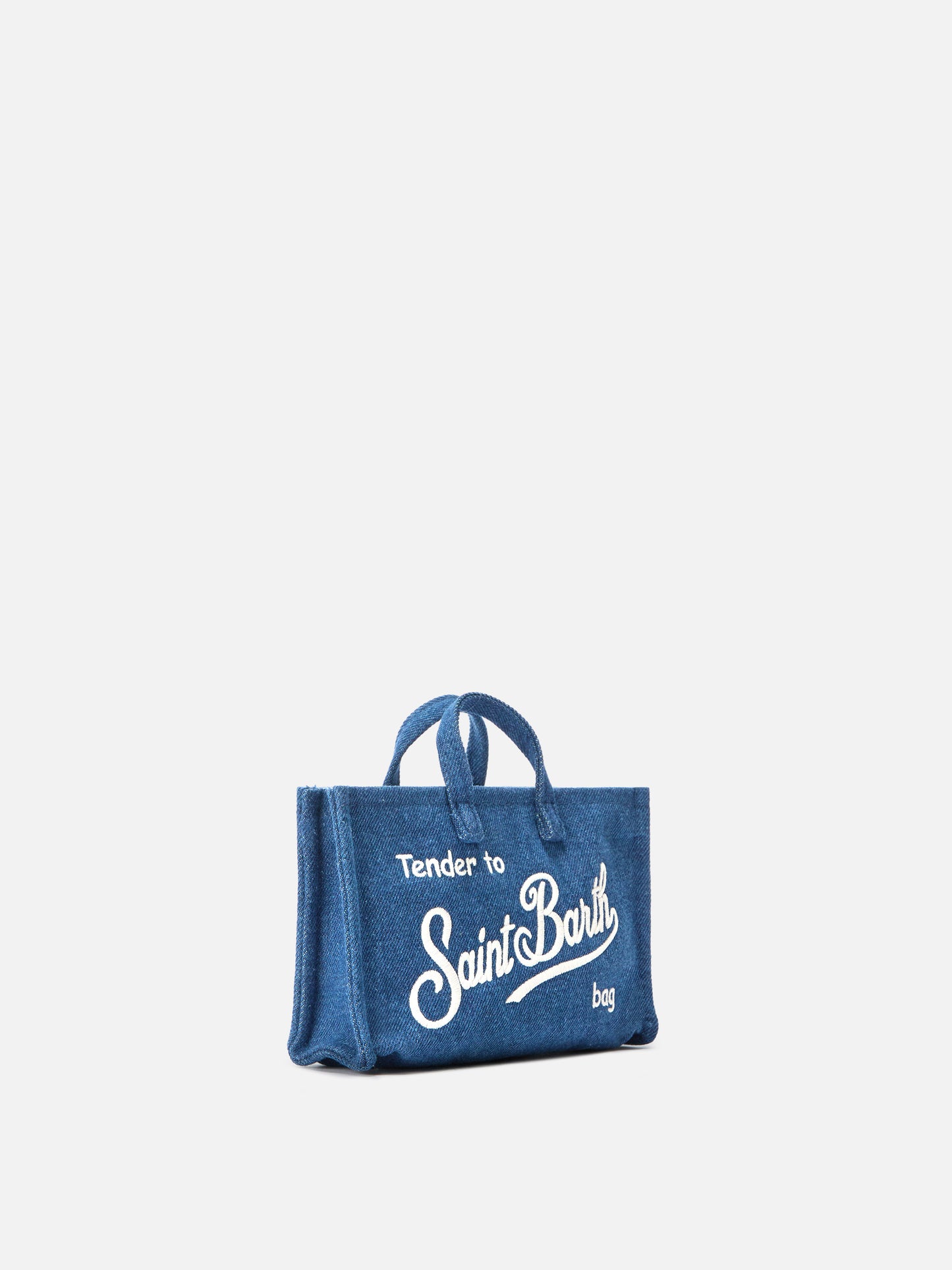 Sac Micro Phone en denim avec logo contrastant