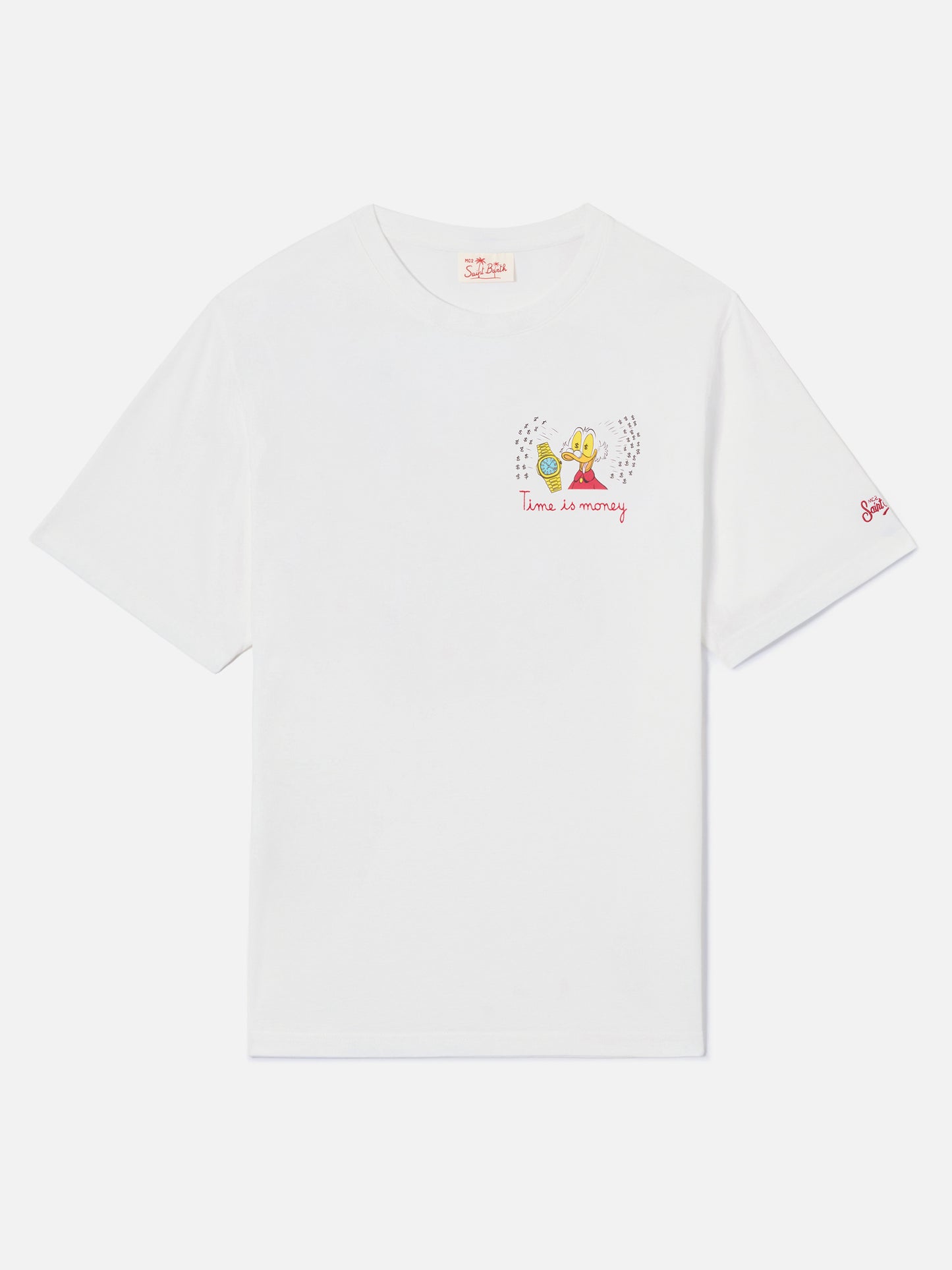 White Portofino t-shirt with Time Is Money! embroidery | Special Edition