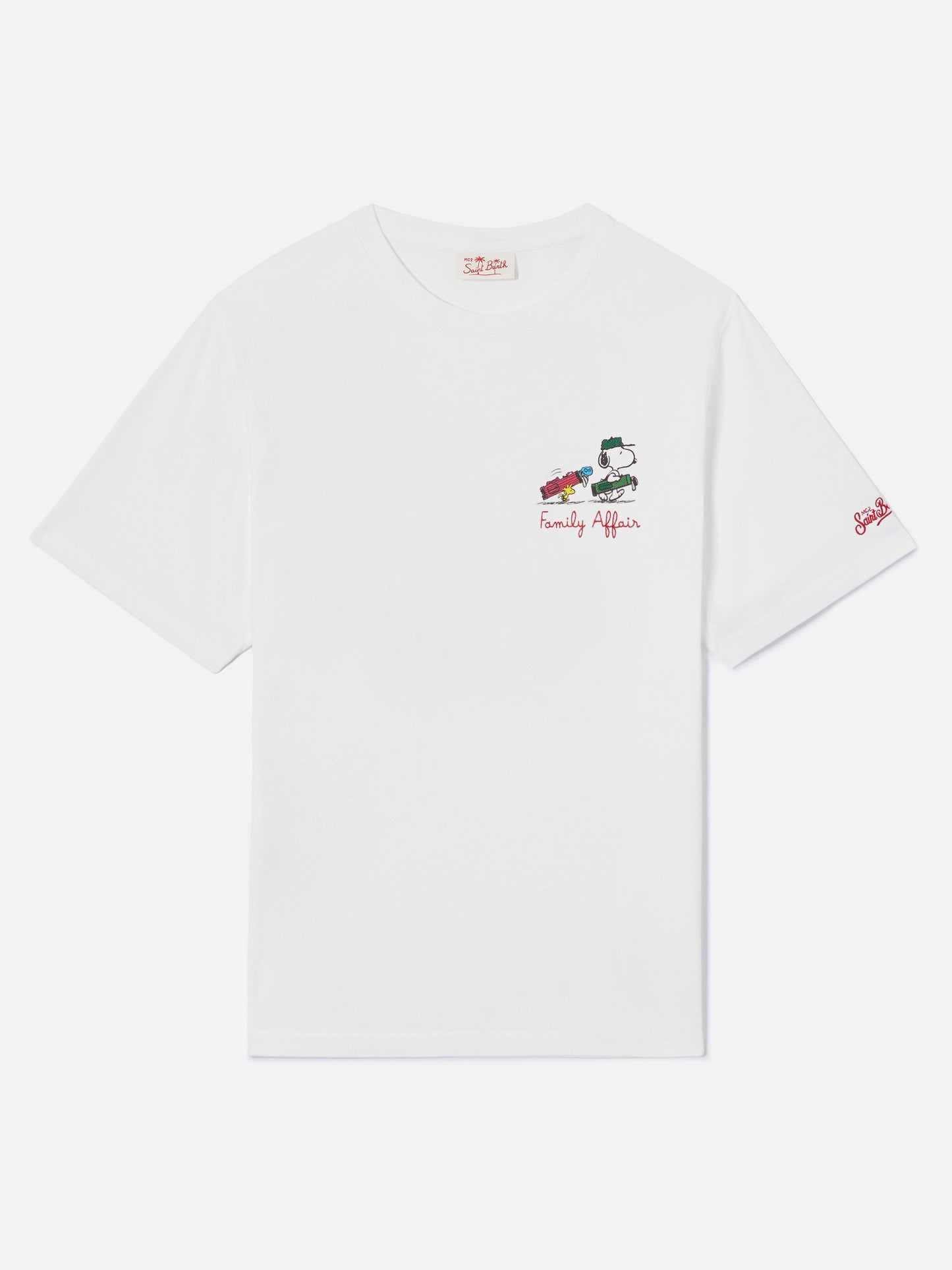 White Portofino T-shirt with Snoopy Family Affair embroidery | Special Edition