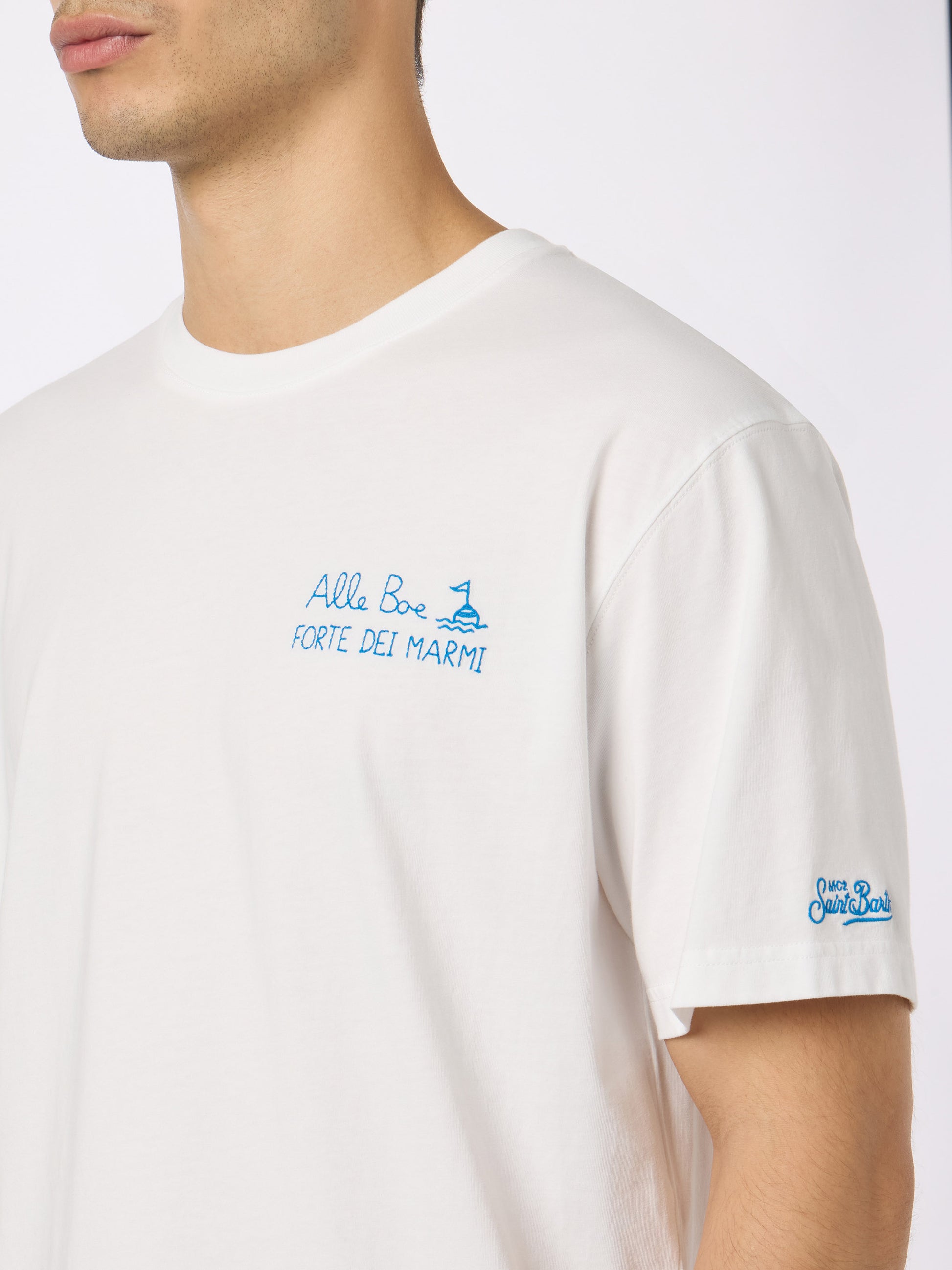 Man classic fit cotton jersey t-shirt Portofino with Vado a Forte print | ALLE BOE SPECIAL EDITION - MC2 Saint Barth