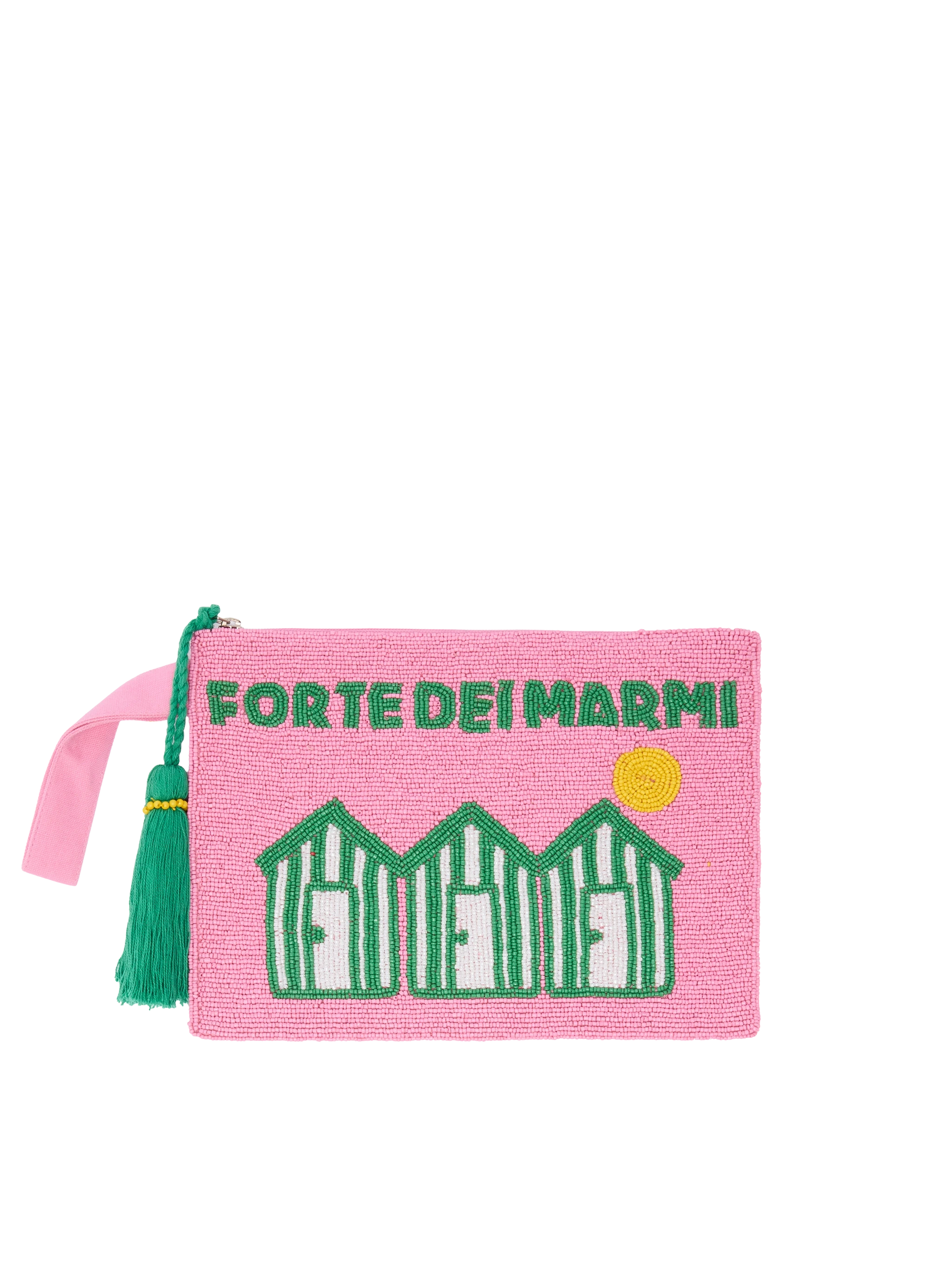 Pearl Pouch with Forte dei Marmi beaded postcard - MC2 Saint Barth