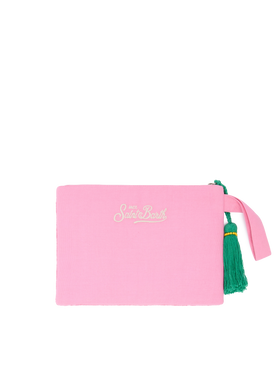 Pearl Pouch with Forte dei Marmi beaded postcard - MC2 Saint Barth