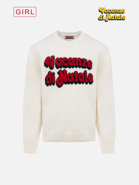 Girl sweater Princess with Vacanze di Natale jacquard | VACANZE DI NATALE SPECIAL EDITION