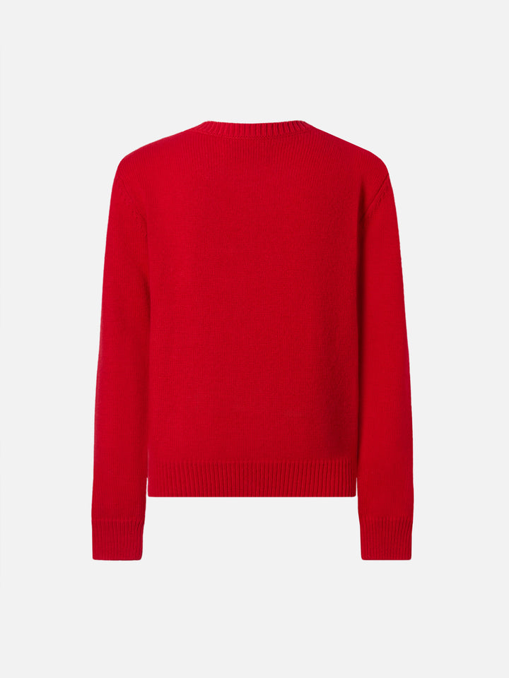 Maglione  Princess in misto cashmere con jacquard Snoopy con applicazione fiocco velluto | PEANUTS SPECIAL EDITION