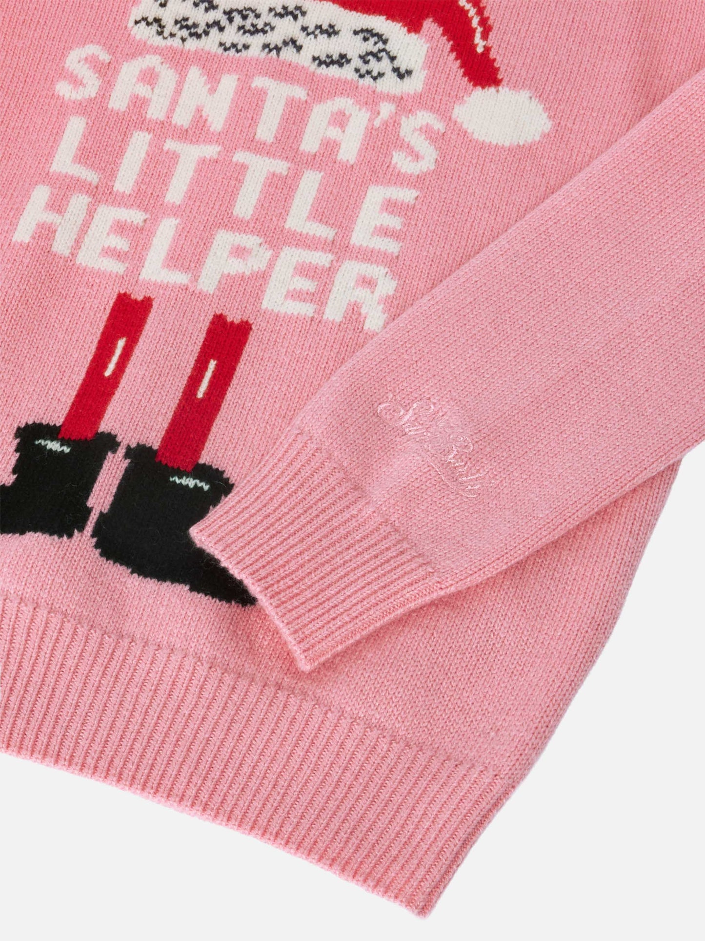 Prinzessinnenpullover aus Kaschmirmischung mit Jacquardmuster „Santas kleiner Helfer“