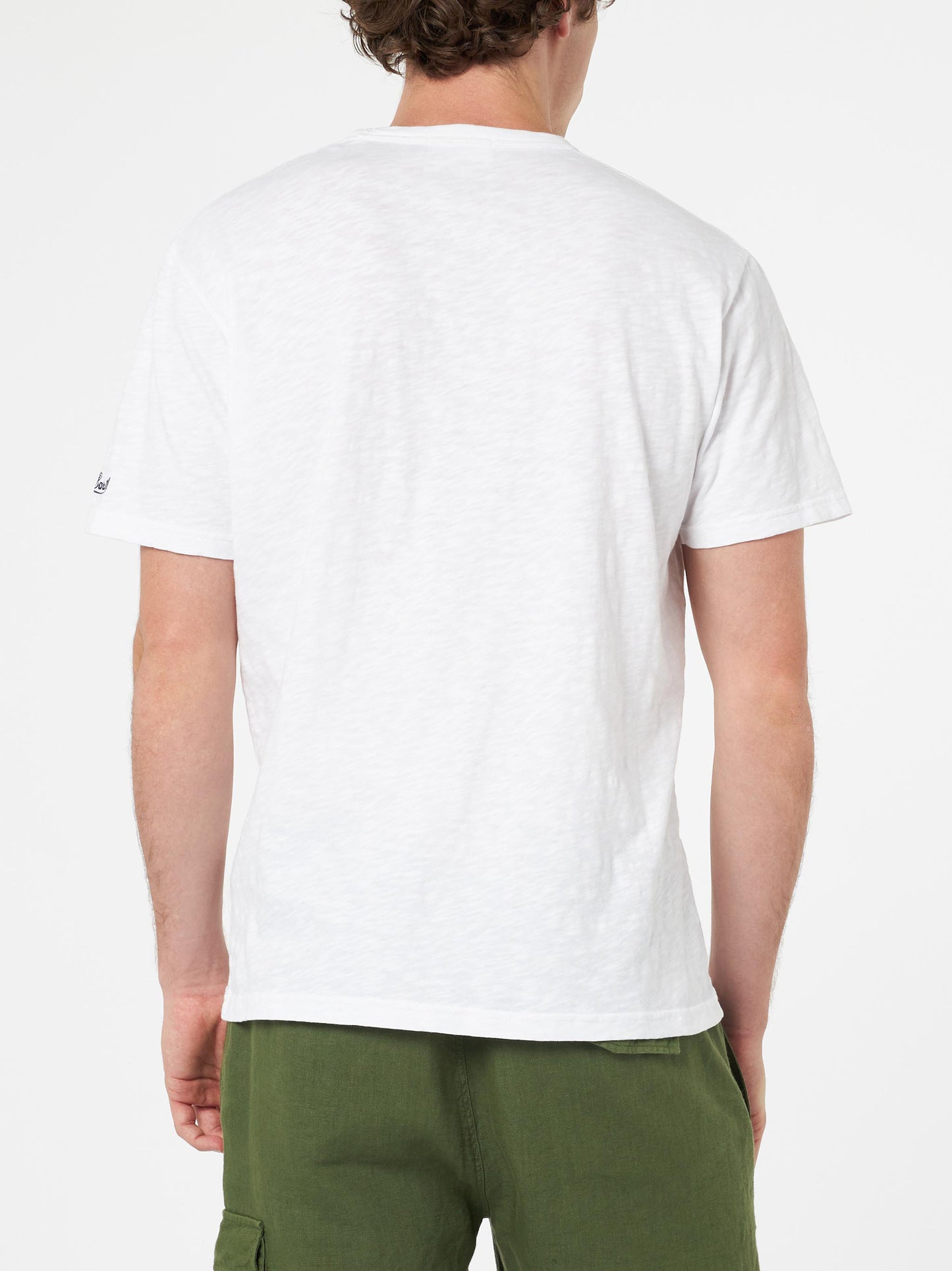 President flamed cotton t-shirt in white solid color