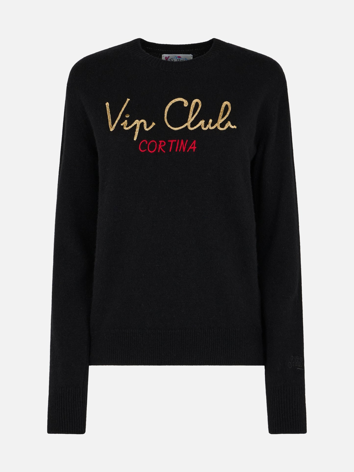 Schwarzer Damenpullover New Queen mit Stickerei Vip Club Cortina | VIP CLUB CORTINA SONDEREDITION