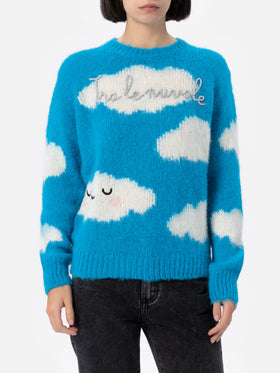 Damenpullover Queen aus Alpaka-Mischung mit Tra le Nuvole-Stickerei