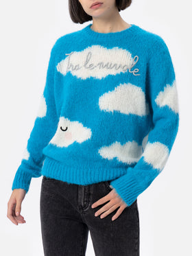 Damenpullover Queen aus Alpaka-Mischung mit Tra le Nuvole-Stickerei