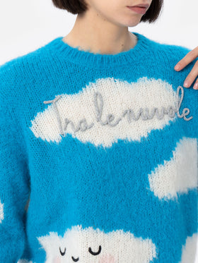 Damenpullover Queen aus Alpaka-Mischung mit Tra le Nuvole-Stickerei