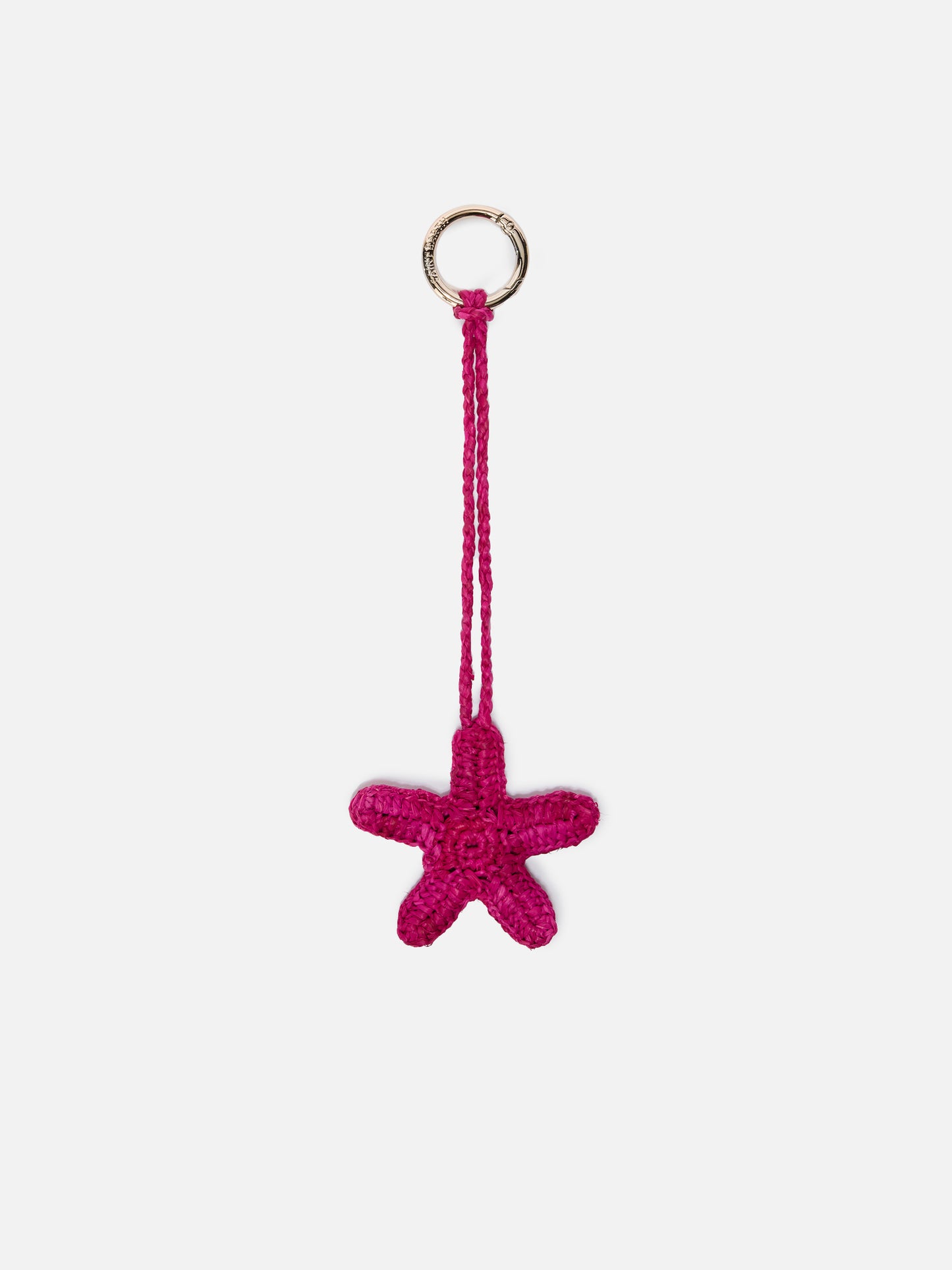 Bag Charm with mini star fish in raffia