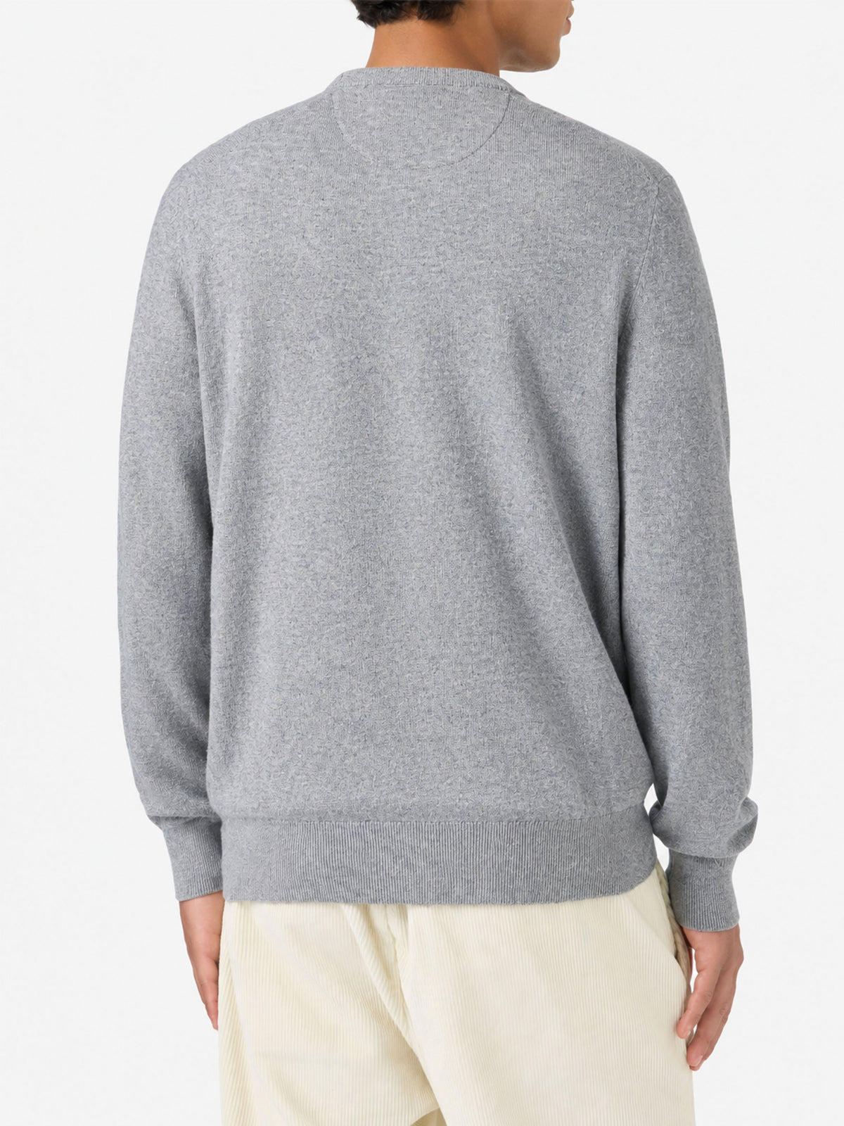 Maglione Regent grigio melange con profilo tartan
