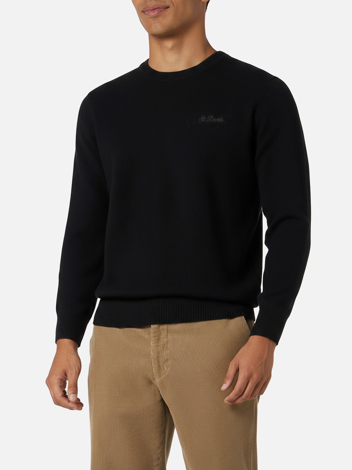 Schwarzer Pullover aus Lambswool für Herren von Regent