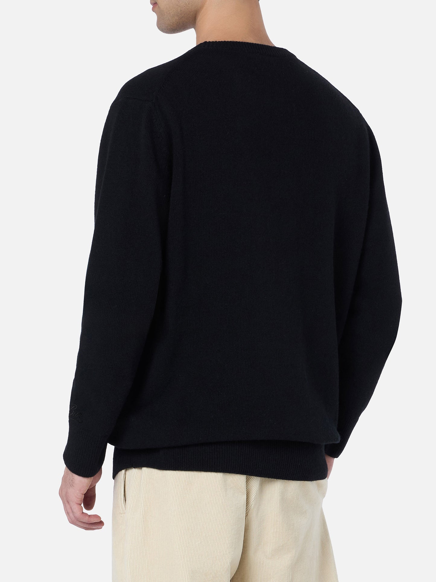 Black pure cashmere crewneck sweater Regent